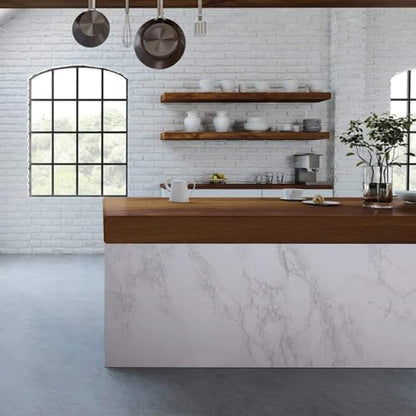 practicalWs Peel and Stick Marble Wallpaper 15.7'' x 472.4'' Marble Contact Paper for Cabinets and Drawers, White Gray Granite Self Adhesive Removable Kitchen Backsplash Vinyl Wall Paper - color: Gray/White, size: 15.7" x 472.4"