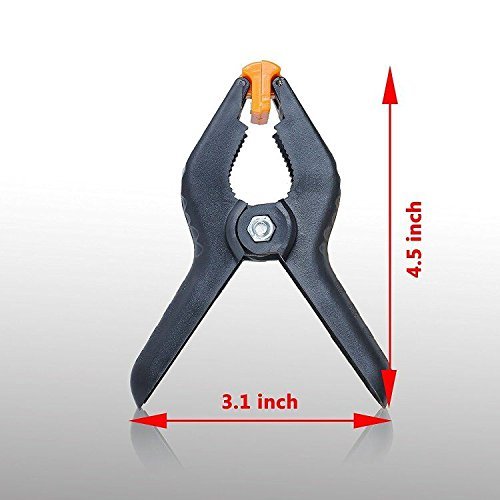 SLOW DOLPHIN Heavy Duty Spring Clamps Clip 4.5 Inch for Muslin/Paper Photo Studio Backdrops Background-6 Pack（Yellow & Black） - color: Yellow and Black