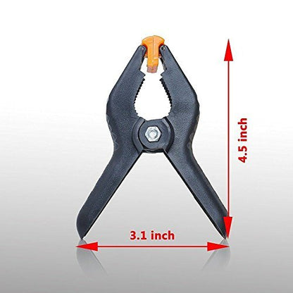 SLOW DOLPHIN Heavy Duty Spring Clamps Clip 4.5 Inch for Muslin/Paper Photo Studio Backdrops Background-6 Pack（Yellow & Black） - color: Yellow and Black