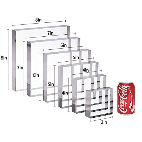 CiaoHER 1in Thickness 12in Square Acrylic Cube Display Block Clear Polished Pedestal Stand Riser Solid Base 12" x 12" x 1", 1 Pack