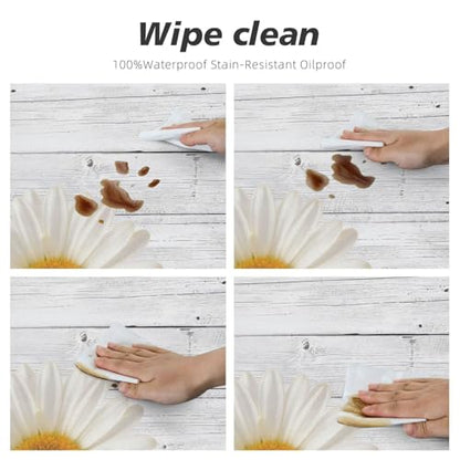 Wood Texture Background Oval Fitted Tablecloth with Elastic Edged, Waterproof Wipeable Oval Table Cover Used for Family Gatherings, Fits 52"x70" Oval Tables, Style126 - color: Wood Texture -11, size: 52" x 70" (Oval)