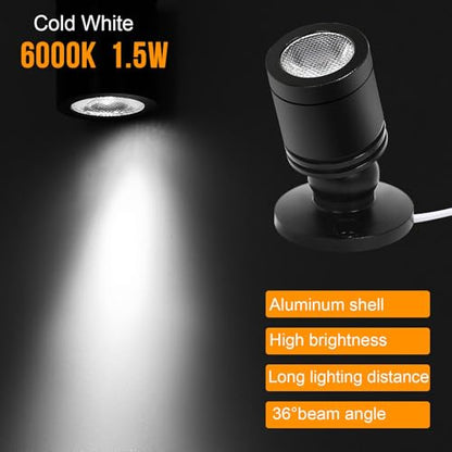 Taysing LED Spot Light Indoor Little Mini Spotlight Accent Lights for Display, Paintings, Pictures, Plants, Jewelry, Shelves, Cabinets, Posters, Showcase(Cold White-2 Pack Push Switch) - color: Cold White-2 Pack Push Switch