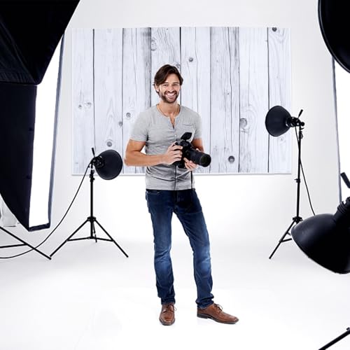 VALICLUD Vertical Wood Panel Photography Background Wallpaper Prop for Photo Studio, Decorative Background Adornment for Party and Portrait Shooting