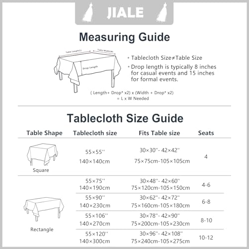 JIALE Spring Tablecloth, Heavy Duty Linen Style Textured Table Cloth Rectangle Tables, Wrinkle-Free Washable Waterproof Table Cover for Kitchen, Dining, Parties, 55"x55", Sage Green - color: Green, size: 55" x 55" (Square)