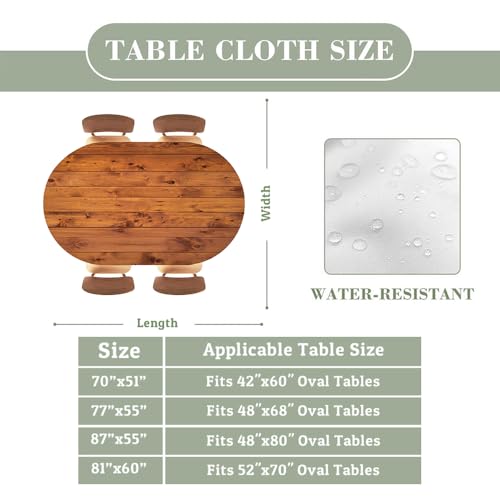 Oval Fitted Tablecloth Wooden Texture Background Waterproof Elastic Edged Tablecloths Easy to Clean Wrinkle Resistant Table Cover Festival DecorationFits 48"x80" Oval Tables, Style222 - color: Wood Texture -11, size: 80" x 48" (Oval)