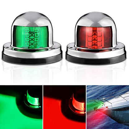 Nilight Marine Boat Navigation Light 2PCS 8LED Red Green LED Port Starboard Signals Bow Lights 12V Waterproof for Skeeter Yacht Pontoon Speedboat Sailboats Fishing Boats - color: 8LED Navigation Light-2Pcs