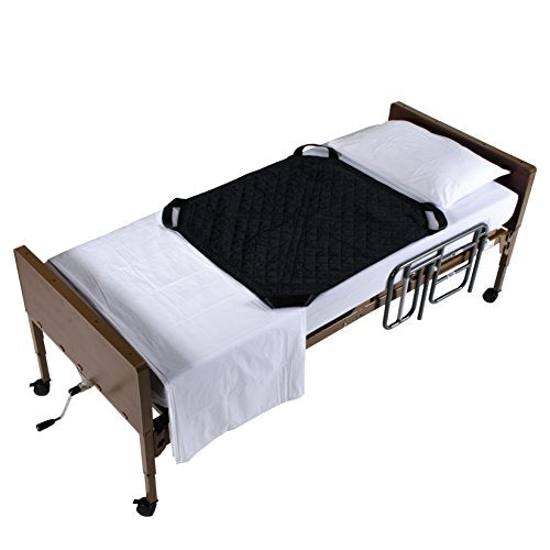 Patient Aid Positioning Sheet with Handles (PA45048) for Moving and Turning Patients in Bed, with 3-Layer Nylon Fabric for Comfort and Protection, 4 Ergonomic Straps for Fast and Safe Repositioning - size: 48" x 40"
