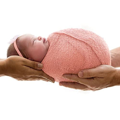 Newborn Photography Props Stretch Newborn Photography Wrap Blanket for Baby Boys Girls Posing Photo Shoot Props - color: Pinkroses