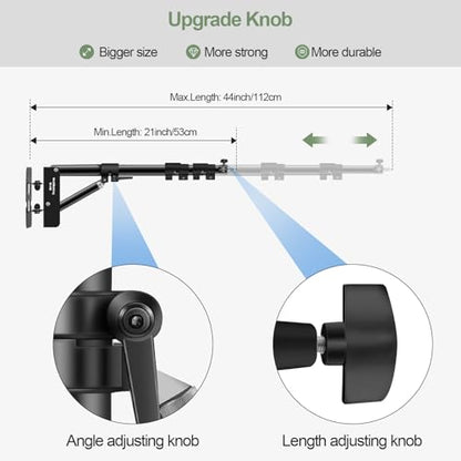 Wellmaking Wall Mount Triangle Boom Arm 39.37inch/100cm, Ring Light Mount Support 180°Flexible Rotation Comes with Tilt Swivel Mount for Studio Video Light, Monolight, Photography, Softbox, Reflector - size: 39.37inch/100cm