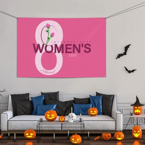 International Women's Day 2026 Backdrops 47 * 71 Inches Holiday Party Photography Background Indoor Outdoor Festival Photo Banner Booth Props Wall Decoration - color: Orange
