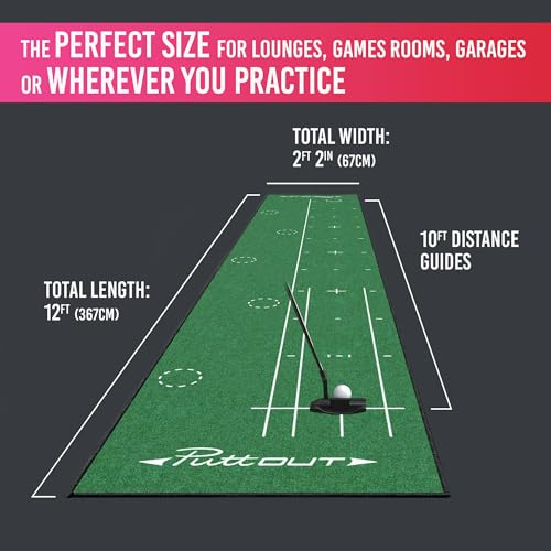 PuttOut Large Golf Putting Mat, 367cm x 67cm