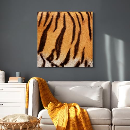 wall26 - Canvas Prints Wall Art - Canvas Prints Wall Art - Tiger Fur/Skin Texture - 12"x12" - color: 01. Tiger Pattern, size: 12"L x 12"W