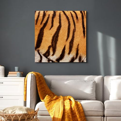 wall26 - Canvas Prints Wall Art - Canvas Prints Wall Art - Tiger Fur/Skin Texture - 12"x12" - color: 01. Tiger Pattern, size: 12"L x 12"W