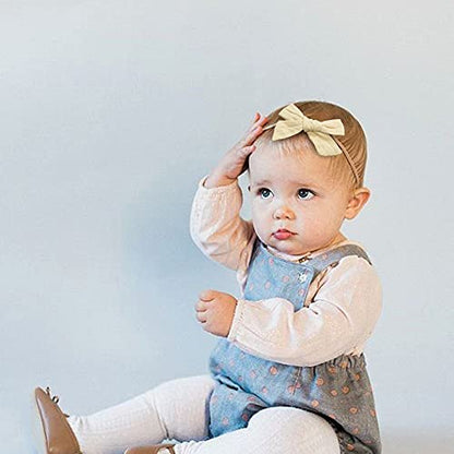 jollybows 20pcs Baby Girls Cotton Hair Bows Headbands Nylon Hair Bands Elastic Hair Accessories for Newborn Kids Infants Toddlers - color: 4- 20PCS baby girl bows