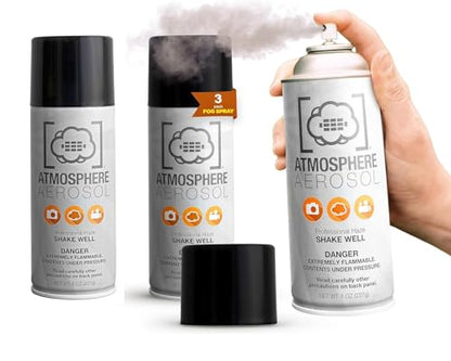 3 Pack Atmosphere Aerosol Haze/Fog Spray for Photography - Safe & Portable Mini Fog Machine Alternative - Smoke and Light Ray Effects Maker for Indoor and Outdoor, No Battery - Made in The USA - size: 3