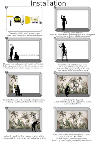 Tropical Greenery and Leaves Mural, Large Art Backdrop Wallpaper, Sofa Backdrop and TV Backdrop Wall Mural(Non-self-Adhesive) - color: 133, size: 149" x 96"