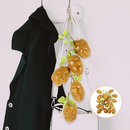 VALICLUD 4Pcs Artificial Potato Strings Lifelike Fake Potatoes Decoration for Farmhouse Kitchen Hanging Garland Photo Props 17.71X3.54X2.55 Inch