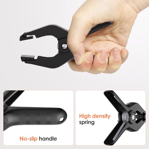 Backdrop Clamps Clips - 4.5in - Spring Clamps for Backdrop Stand, 8 Pack Black Heavy Duty Plastic Muslin Photo Clamp for Photography Photobooth, Balloon Arch, Woodworking - size: 4.5in