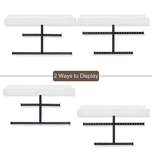 Keebofly Hanging Wall Mounted Jewelry Organizer with Rustic Wood Jewelry Holder Display for Necklaces Bracelet Earrings Ring Set of 2 White,[Patented] - color: White