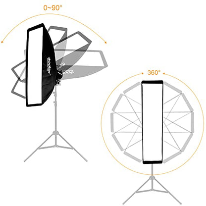 Godox 8.6"x35" / 22x90cm Softbox Honeycomb Grid Strip Soft Box Bowens Mount for Photo Studio Flash (FW 22x90 2PCS) - color: FW 22x90(2PCS)