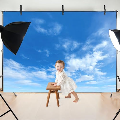 5x7ft Photography Backdrop Summer Blue Sky White Cloud White Beautiful Clear Cloudy Sunlight Calm Photo Backdrop Photography Background for Photoshoot Portrait Video Party Photo Studio Prop Booth - color: Color6