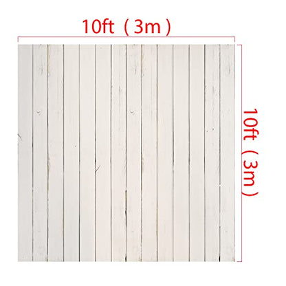 Kate 10x10ft White Wood Shiplap Photography Backdrop Vintage White Wood Photo Background Photo Studio Props - size: 10x10ft