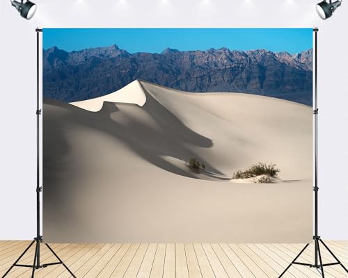 Trykid 10x10ft White Dune Mountain Backdrop Pale Clean Bright Pale Sand Peak Blue Sky Rocky Range Natural Scenery Photography Background Scenic Theme Party Decoration Photo Booth Prop Fabric - size: 10x10ft