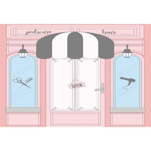 AOFOTO 10x7ft Pink Spa Party Hair Salon Backdrop Hairstylist Hair Manicure Pedicure Spa Beauty Shop Barbershop Girls Fashion Salon Background Banner Birthday Party Decor Studio Props Wallpaper Vinyl - color: Hair Salon, size: 10x7ft