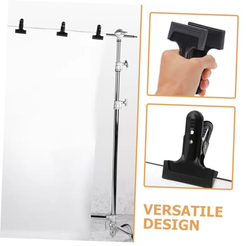 DOITOOL 4pcs Backdrop Clip Heavy Duty Photography Background Fixing Clamps for Securely Holding Various Backgrounds for Studios and Events