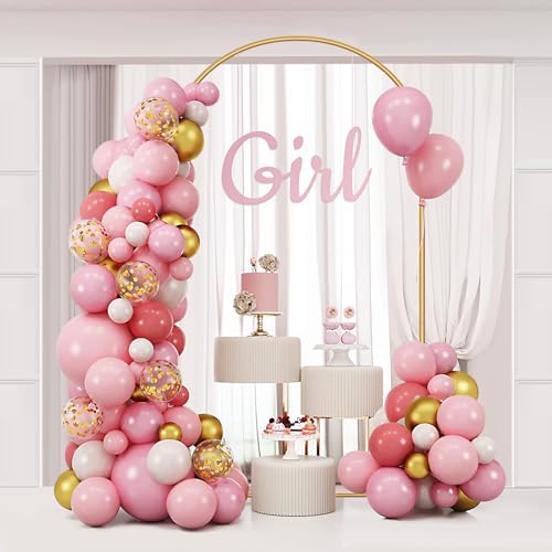 Metal Arch Backdrop Stand 7.2FT Gold Wedding Balloon Arched Backdrop Stand Square Arch Frame for Birthday Valentines Day Party Bridal Baby Shower Ceremony Decoration - size: 7.2ft Stand