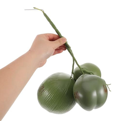 Realistic Artificial Coconut Model 3pcs Set Plastic Lifelike Fake Fruit for Tropical Party Decor Photo Props Summer Home Display