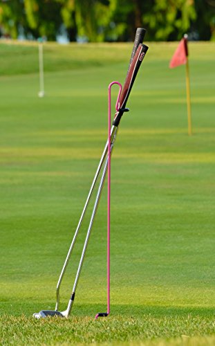 Portable Golf Club Stand by Bronwyck - Lightweight Hands-Free Golf Club Holder for Course, Practice & Driving Range - Multiple Colors - color: Pink