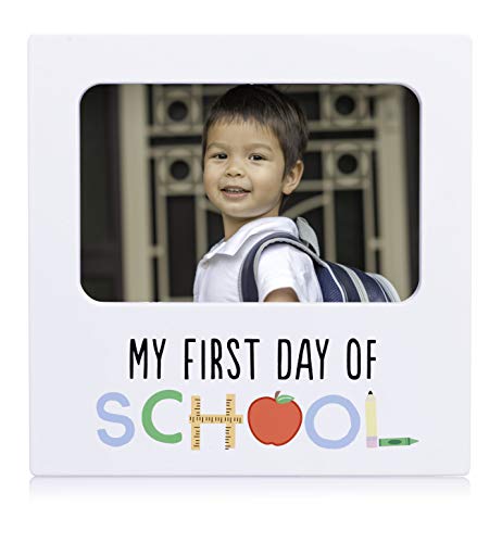 Kate & Milo First Day of School Picture Frame, Keepsake Gift for Parents or Students, Great for K - 12 Grade or Grad Frame, White - style: First Day Picture Frame