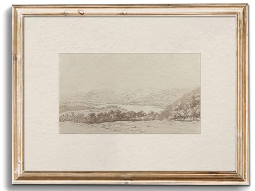 uniro Neutral Wall Art for Home Decor, Farmhouse Landscape Sketch Wall Painting Canvas Prints, Rustic Nature Oil Painting, Antique Moody Neutral Landscape Aesthetic Wall Decor Vintage Art Pictures for Bedroom Bathroom Decor( 8" x 10"-UNFRAMED) - color: Ne