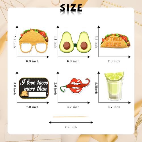 Taco Party Photo Booth Props Cinco De Mayo Birthday Photoshoot Mexican Fiesta Party Photography Props Favor Centerpiece Sticks Decorations 15 PCS
