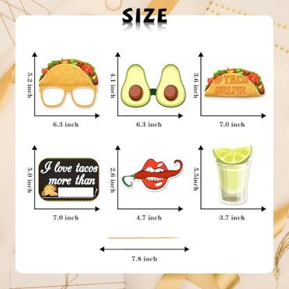 Taco Party Photo Booth Props Cinco De Mayo Birthday Photoshoot Mexican Fiesta Party Photography Props Favor Centerpiece Sticks Decorations 15 PCS