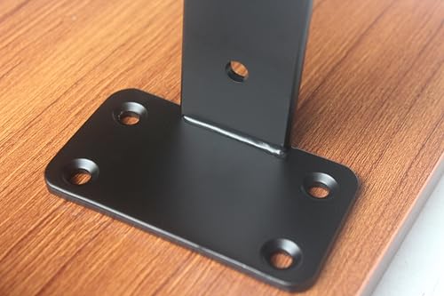 2 Pack - 4 inch Black Hidden L Shelf Bracket (1/5 Inch Thicked) Iron Floating Shelf Brackets Rustic Industrial Metal Brackets for Shelf Support - size: 4 Inch, style: Black 2 Pack