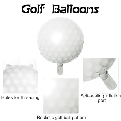 HILAVO 9PCS Golf Balloons - 18Inch Sports Aluminum Foil Balloons for Golf Themed Party Hole In One Birthday Sports Graduation Party Supplies - color: Golf Ball