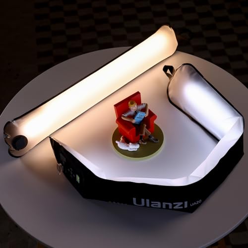 Ulanzi UA12 Bi-Color Inflatable Tube Light, Foldable LED Video Light for Photography, 2700K-6500K, 12W 2500mAh Rechargeable Photography Light Bar 1/4" Mount LED Lighting Wand Stick for Video Shooting - size: 12W Bi Color