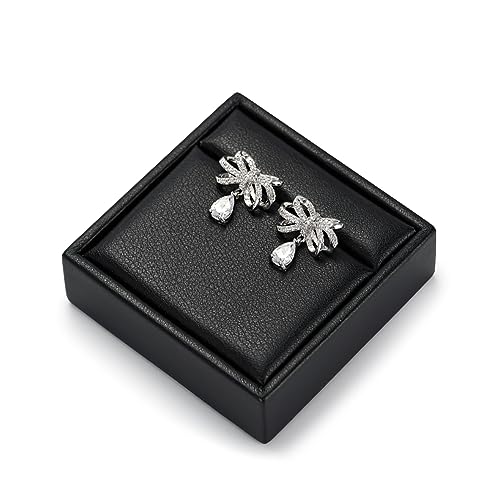 PU Leather Earring Stand Ring Display Holder Earrings Showcase Display Block Jewellry Storage Stand for Shows (Black) - color: Black, size: Earring Stand