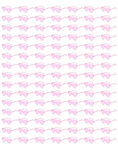 20 Pairs Heart Shaped Sunglasses for Women Colorful Glasses Fun Trendy Transparent Heart Sunglasses Party Favor - color: Pink -100 Pack