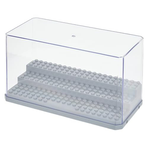 OLYCRAFT Acrylic Display Case Display Case for Minifigure Action Figures Blocks Removable Display Box for Storage Gifts Dustproof Storage Display Boxes - color: Grey