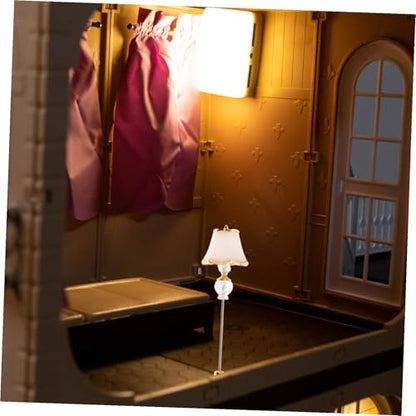 Scale Miniature Bedside Light for Dollhouse Decoration Warm Glow Table Lamp Prop for Mini Scene Styling and Interior Accent
