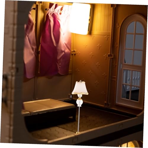 Scale Miniature Bedside Light for Dollhouse Decoration Warm Glow Table Lamp Prop for Mini Scene Styling and Interior Accent