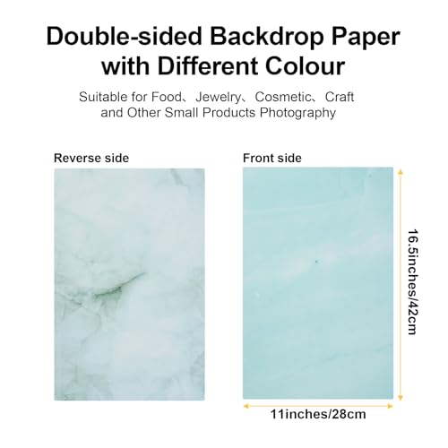 Meking 9Pcs 16Patterns Product Photography Backdrops,Photo Backdrop Board Double Sided Tabletop Photo Background for Food/Makeup/Jewelry etc(16.5X11inch)