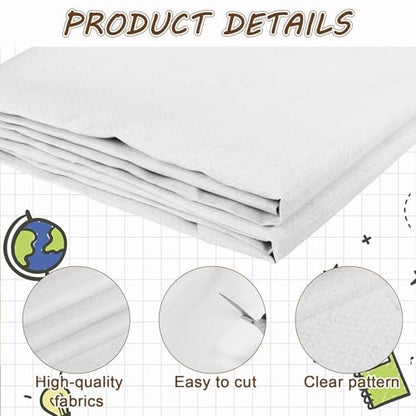 Classroom Fabric Bulletin Board 47x141inch White Woven Texture Back to School Classroom Backdrop Decoration for Wall Door Background, DIY Craft, Bulletin Boards, Pillow, Curtain, Reusable, Easy to Cut - style: White Woven