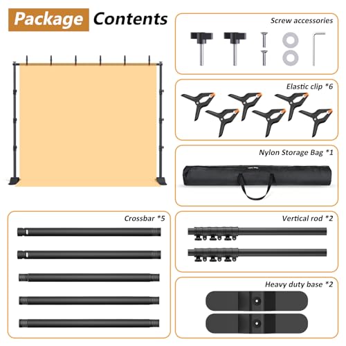 Forlogic 10x8ft Banner Backdrop Stand Kit，Heavy Duty Adjustable Photo Background Stand Step and Repeat Backgdrop Frame for Photography，Party，Trade Show