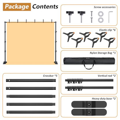 Forlogic 10x8ft Banner Backdrop Stand Kit，Heavy Duty Adjustable Photo Background Stand Step and Repeat Backgdrop Frame for Photography，Party，Trade Show
