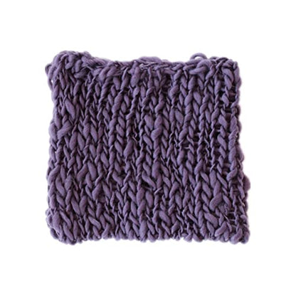 Coberllus Newborn Baby Photography Props Blanket Handmade Knitted Twist Wrap Posing Aid Backdrops for Boy Girls Photography Shoot - color: Dark Purple