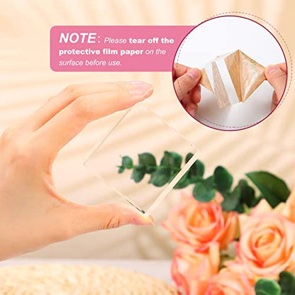 Remerry 16 Pcs Clear Acrylic Cube Blocks Square Display Block Clear Polished Acrylic Stamp Blocks Jewelry Display Stand Ring Showcase Holder Base(2 x 2 x 1 Inch) - size: 2 X 2 X 1 Inch